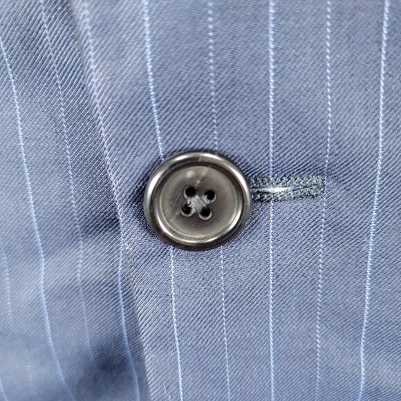 VTG Hickey Freeman Navy Pinstripe Worsted Wool 2 Button Blazer USA Made Size 44R - Picture 12 of 16